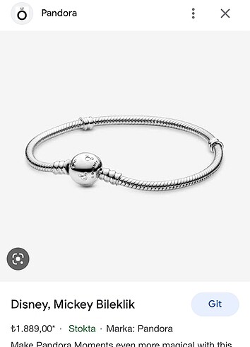 Beden gri Renk Disney mickey orjinal pandora bileklik