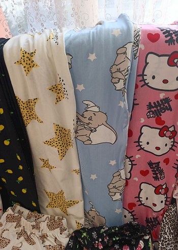 diğer Beden çeşitli Renk Renkli Desenli Rahat Kadın Pijama Altları