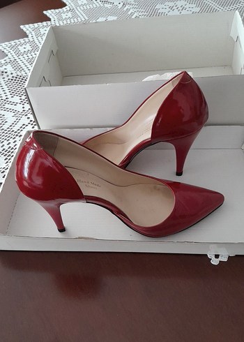 Parlak Kırmızı Stiletto Topuklu Kadın Ayakkabı - Görsel 2