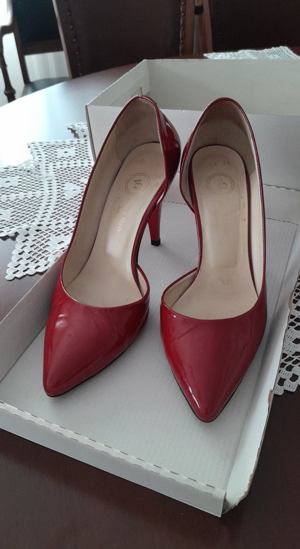 Parlak Kırmızı Stiletto Topuklu Kadın Ayakkabı - Görsel 4