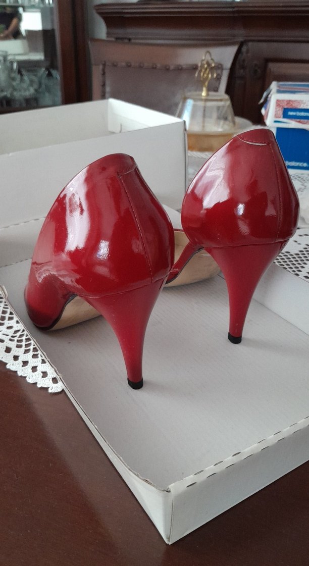 Parlak Kırmızı Stiletto Topuklu Kadın Ayakkabı - Görsel 3