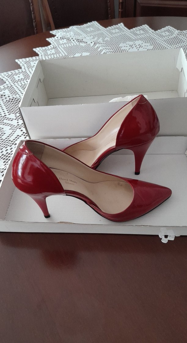 Parlak Kırmızı Stiletto Topuklu Kadın Ayakkabı - Görsel 2