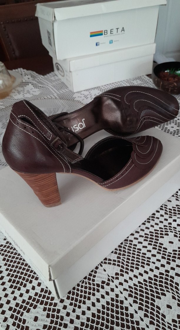 Kahverengi Deri Tokalı Topuklu Kadın Ayakkabı Faysal 37 - Görsel 2