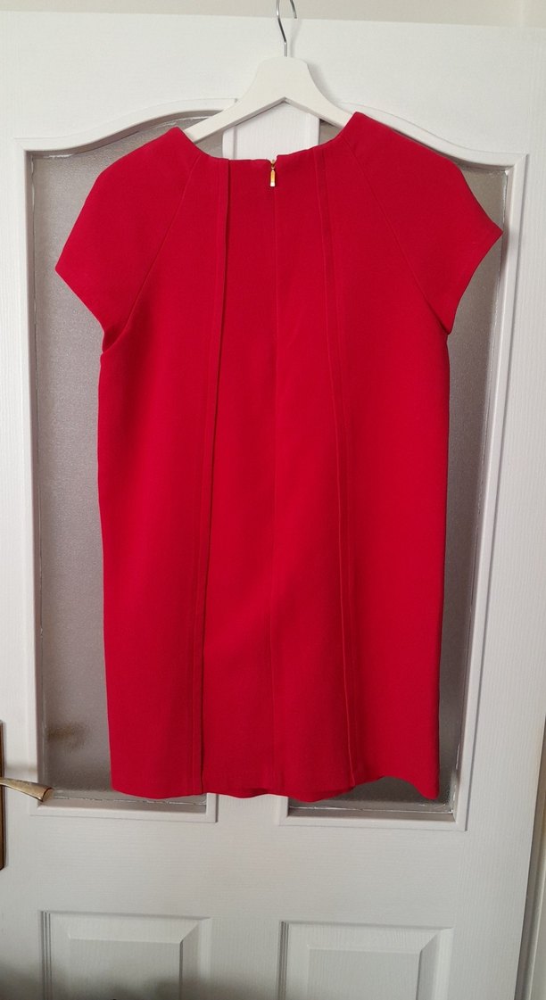 kırmızı baharlık diz boyu elbise Mango M - Görsel 4