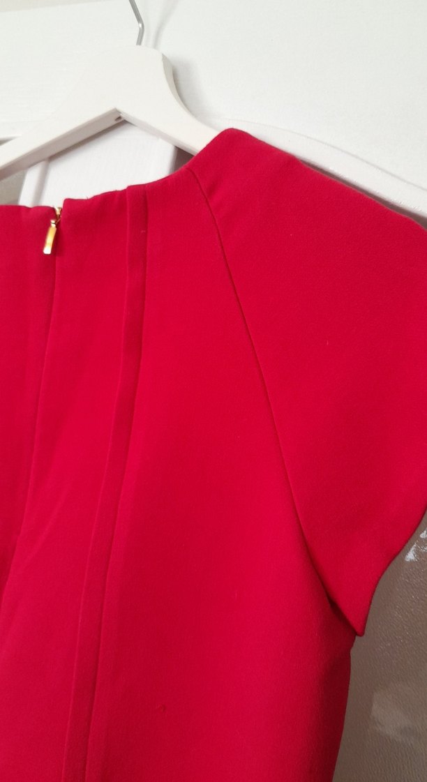 kırmızı baharlık diz boyu elbise Mango M - Görsel 5