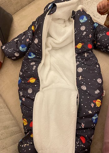 Desenli erkek bebek astronot mont - Görsel 4