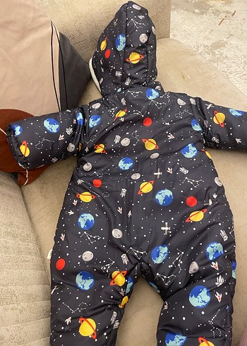 Desenli erkek bebek astronot mont - Görsel 2
