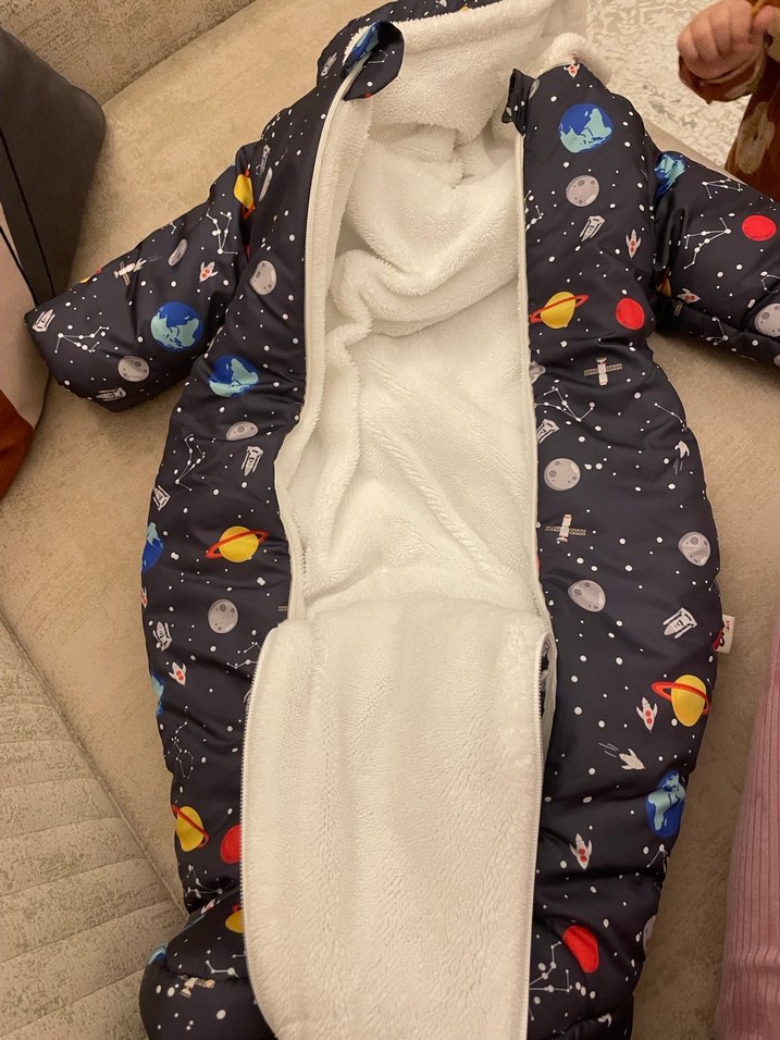 Desenli erkek bebek astronot mont - Görsel 4