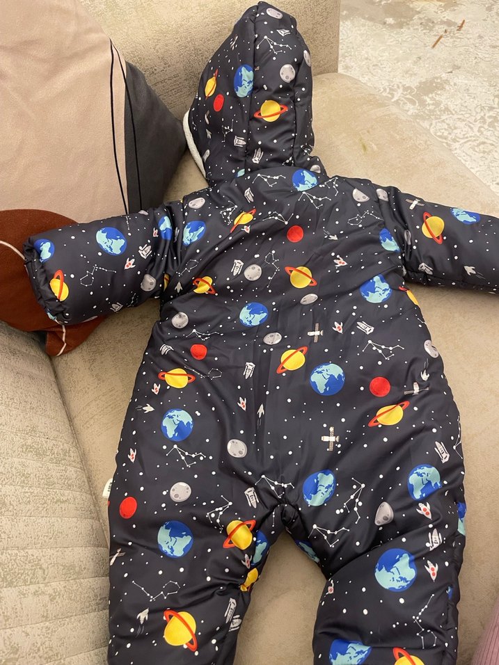 Desenli erkek bebek astronot mont - Görsel 2