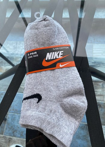  Beden 9lu Nike Erkek Gri Siyah Beyaz Mini Spor Çorap