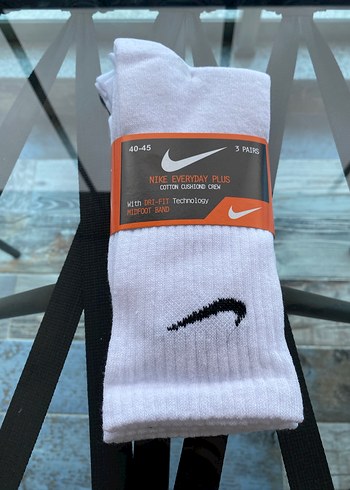 Nike 6lı Nike Erkek Beyaz ve Siyah Logolu Soket Tenis Çorap