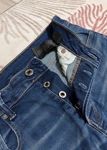 Düğmeli Erkek Regular Fit Mavi Denim Jean - Görsel 2