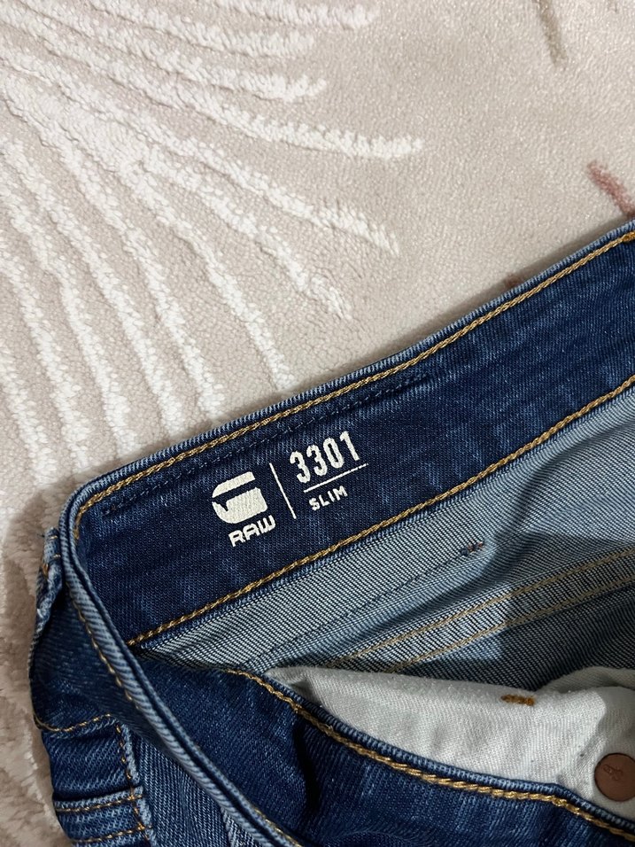 Düğmeli Erkek Regular Fit Mavi Denim Jean - Görsel 3
