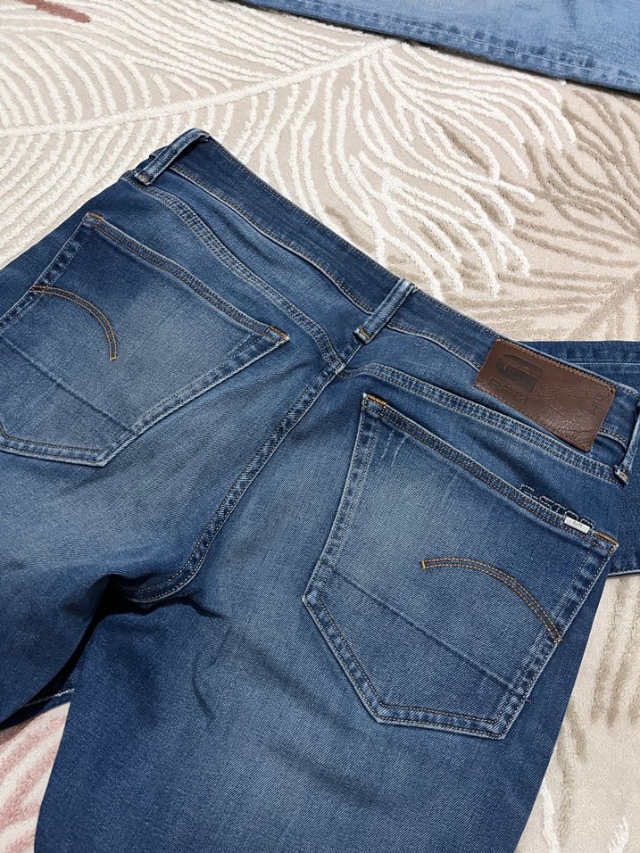 Düğmeli Erkek Regular Fit Mavi Denim Jean - Görsel 4