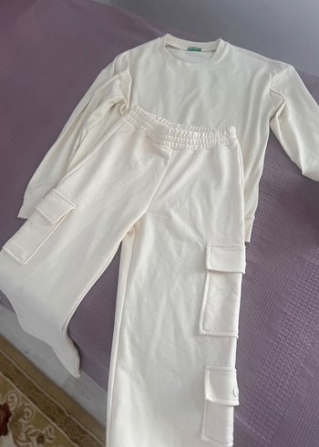 LCW Vision Ekru Beli Lastikli Geniş Paça takım