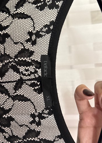 xl Beden Dantel Detaylı Siyah Midi Gotik Elbise