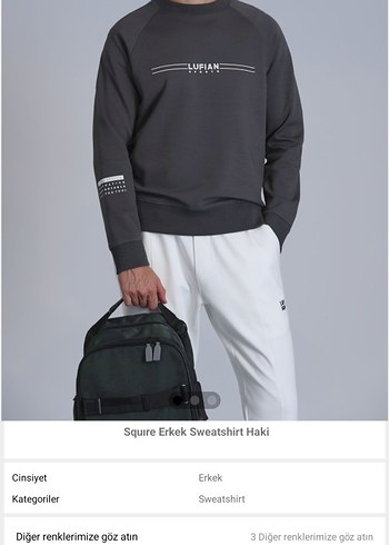 Lufian Gri Erkek Sweatshirt