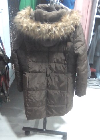 Kahverengi Kürklü Midi Kadın Kışlık Mont - Görsel 2