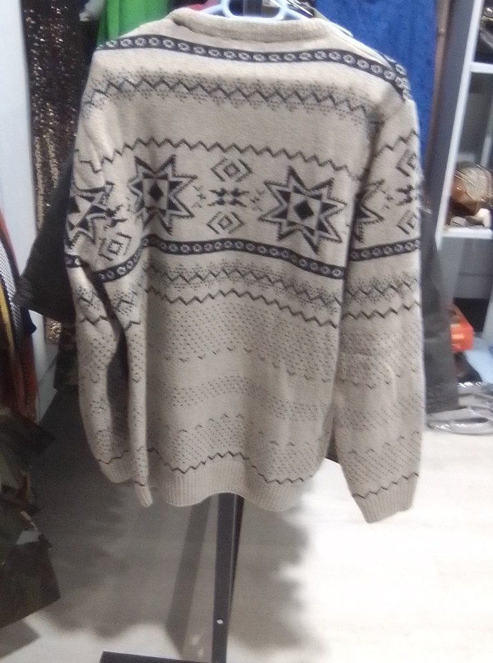 Gri Desenli Kadın Triko Kazak - Görsel 2