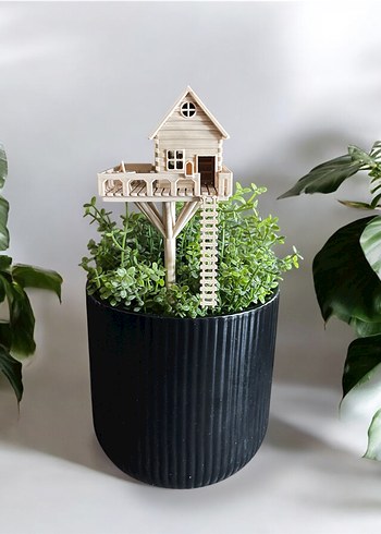 Beden Beyaz Ahşap Mini Ev Dekoru 3d yazıcı