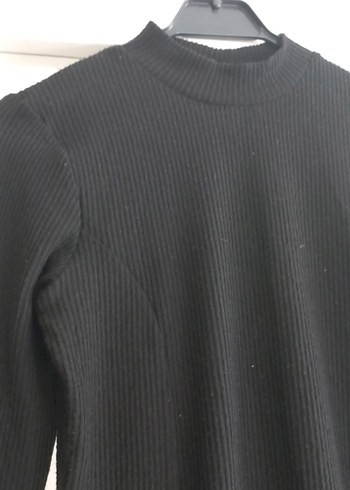 Uzun Kollu Siyah Midi Elbise - Görsel 4