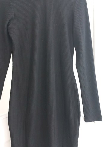 Uzun Kollu Siyah Midi Elbise - Görsel 5