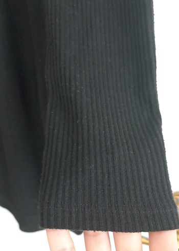 Uzun Kollu Siyah Midi Elbise - Görsel 3