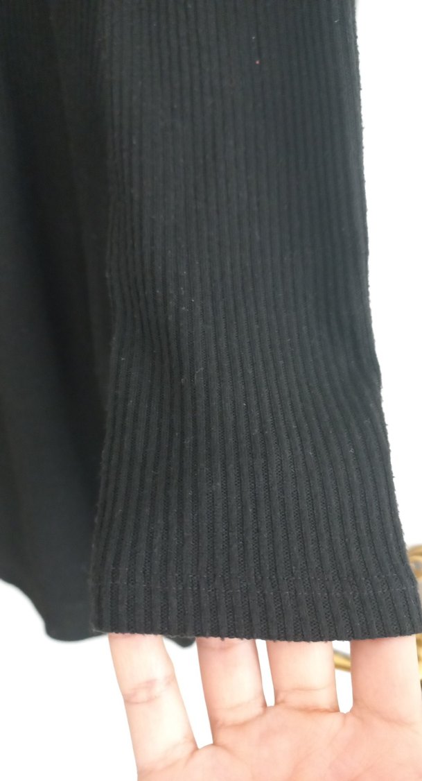 Uzun Kollu Siyah Midi Elbise - Görsel 3