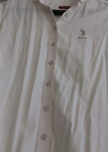 Düğmeli Beyaz Pamuk Gömlek - Görsel 6