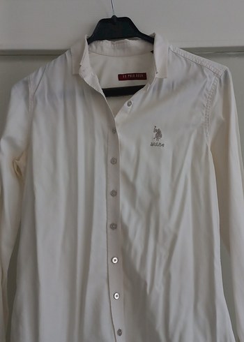 Düğmeli Beyaz Pamuk Gömlek - Görsel 2