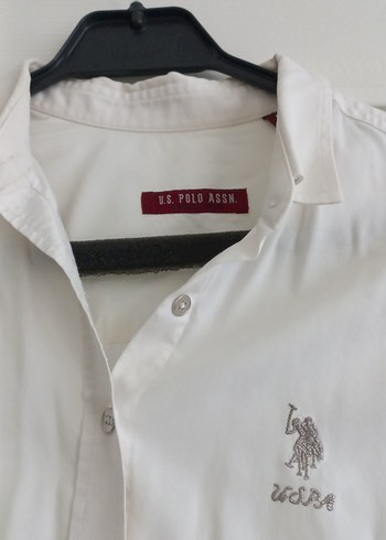 Düğmeli Beyaz Pamuk Gömlek - Görsel 4