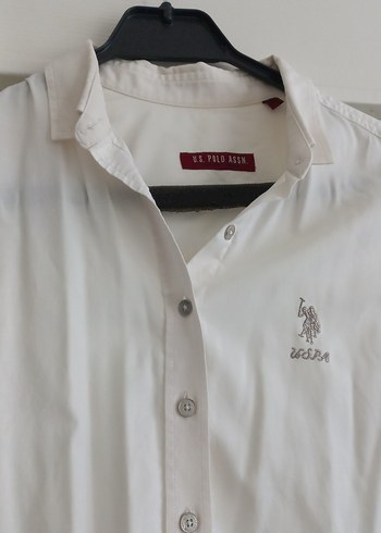 Düğmeli Beyaz Pamuk Gömlek - Görsel 5