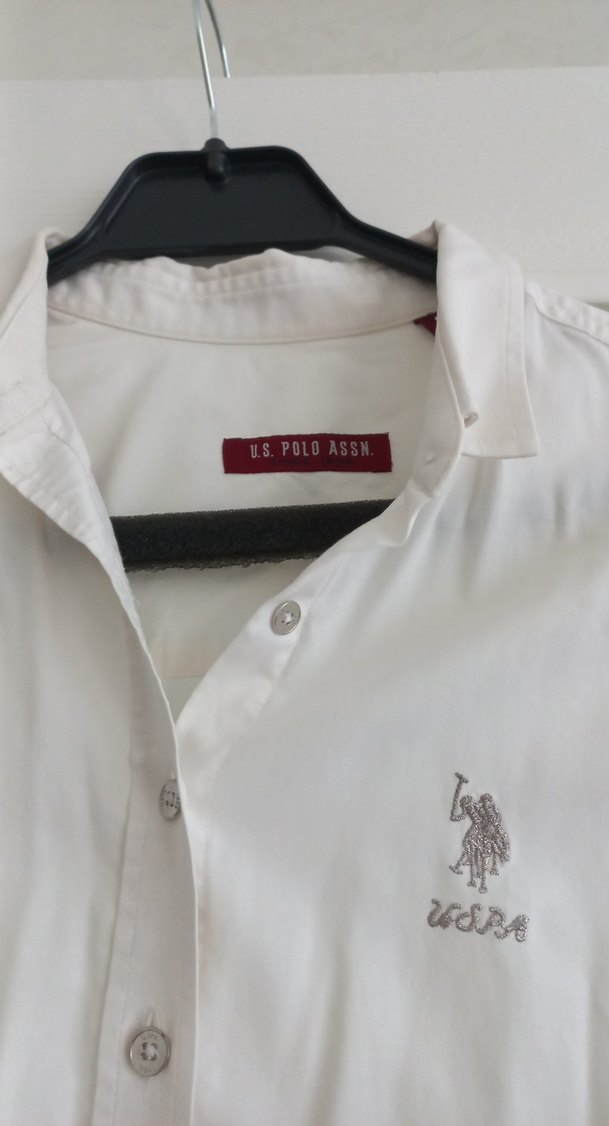 Düğmeli Beyaz Pamuk Gömlek - Görsel 4