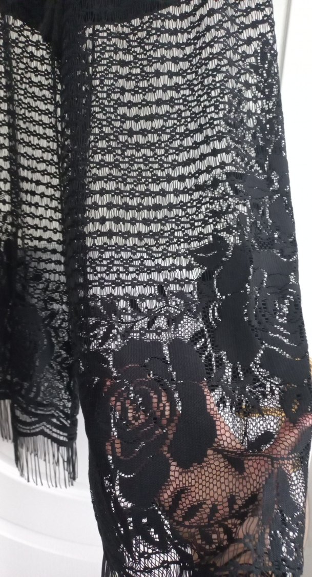 Dantel Detaylı Siyah Bohem Kadın Pantolon - Görsel 5