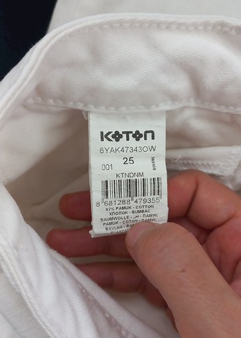 Kadın Beyaz kot Pantolon - Görsel 5