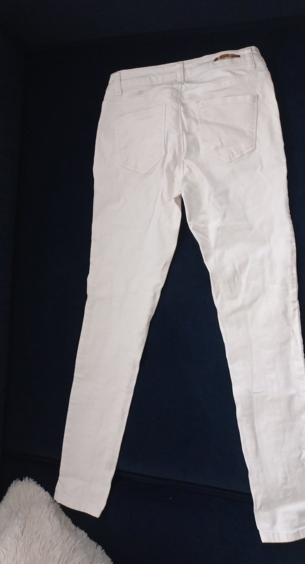 Kadın Beyaz kot Pantolon - Görsel 3