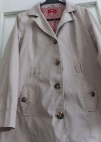 Bej Düğmeli Midi Kadın Trençkot - Görsel 2