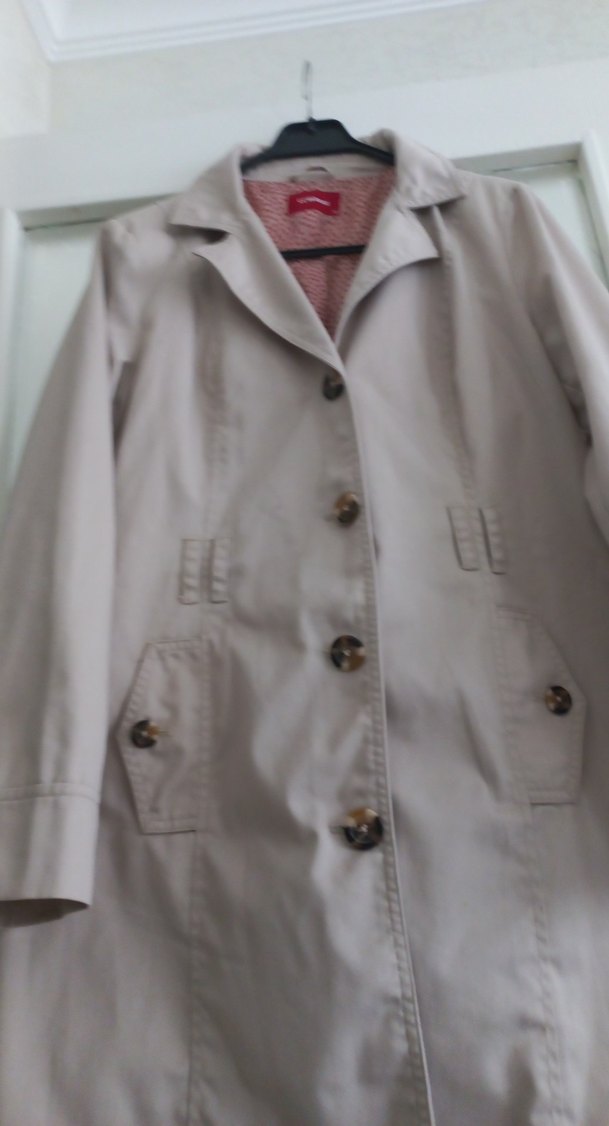 Bej Düğmeli Midi Kadın Trençkot - Görsel 2