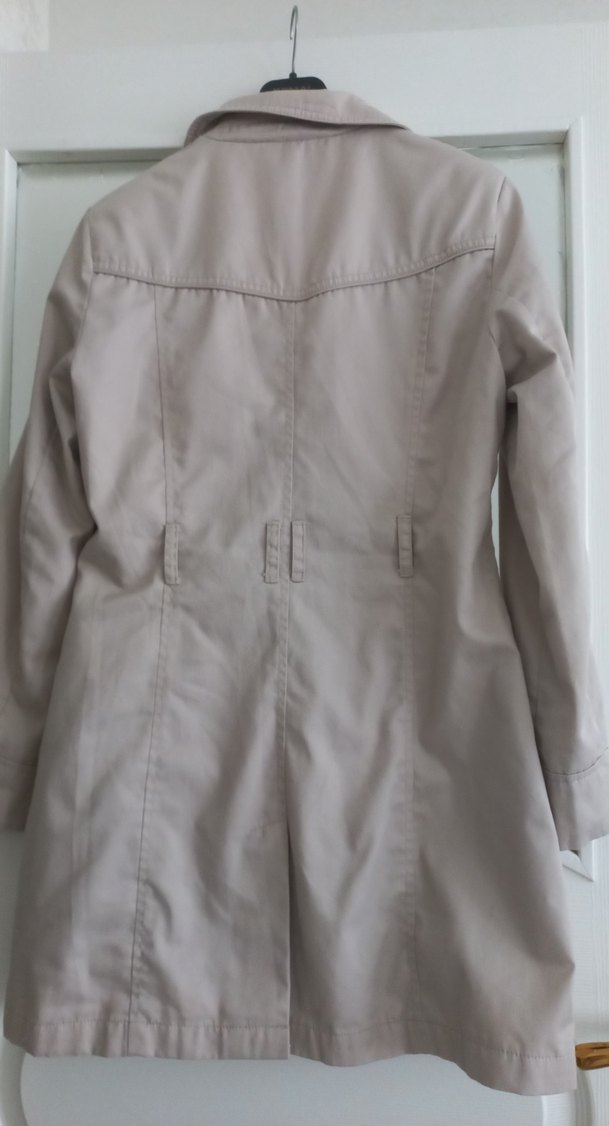 Bej Düğmeli Midi Kadın Trençkot - Görsel 4