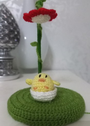 Renkli Yeşil Örgü Peluş Oyuncak - Görsel 3