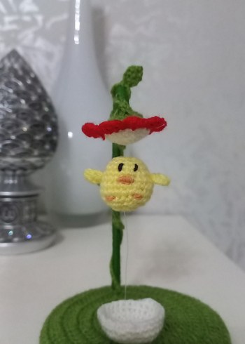 Renkli Yeşil Örgü Peluş Oyuncak - Görsel 4