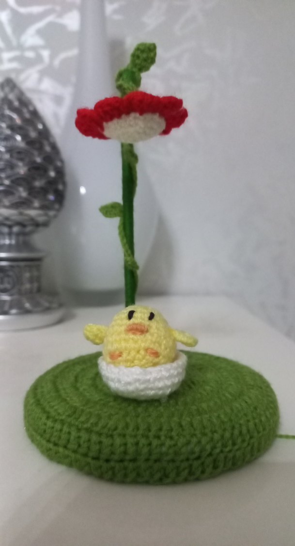 Renkli Yeşil Örgü Peluş Oyuncak - Görsel 3