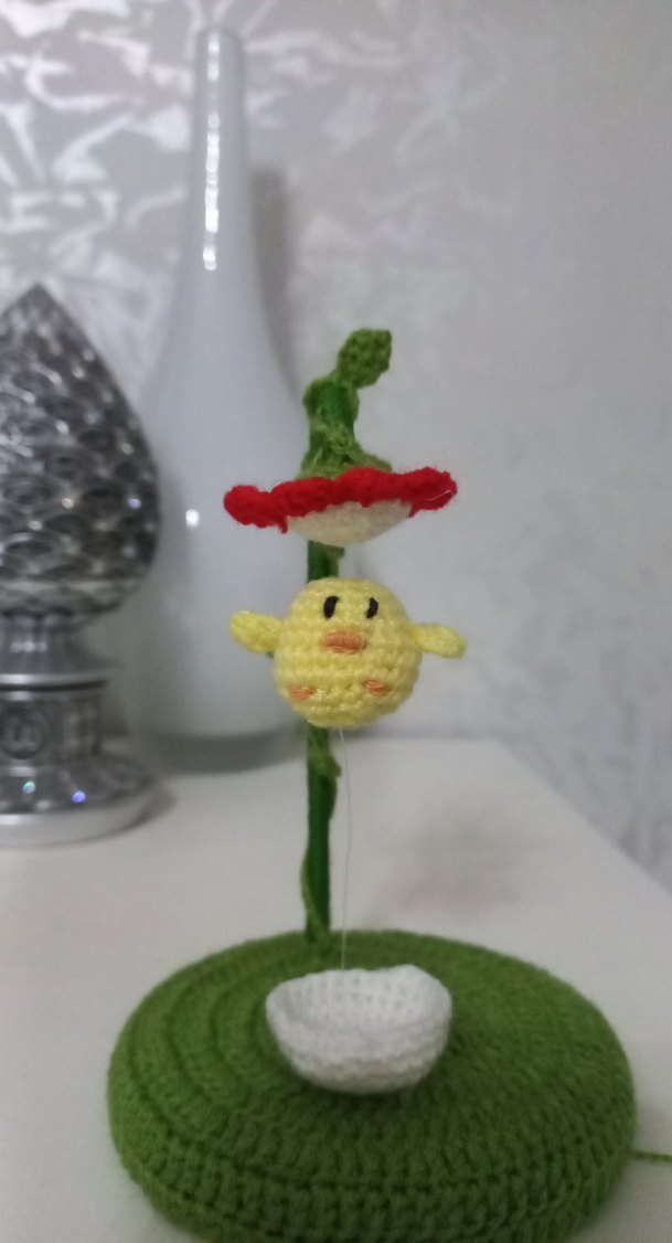 Renkli Yeşil Örgü Peluş Oyuncak - Görsel 4