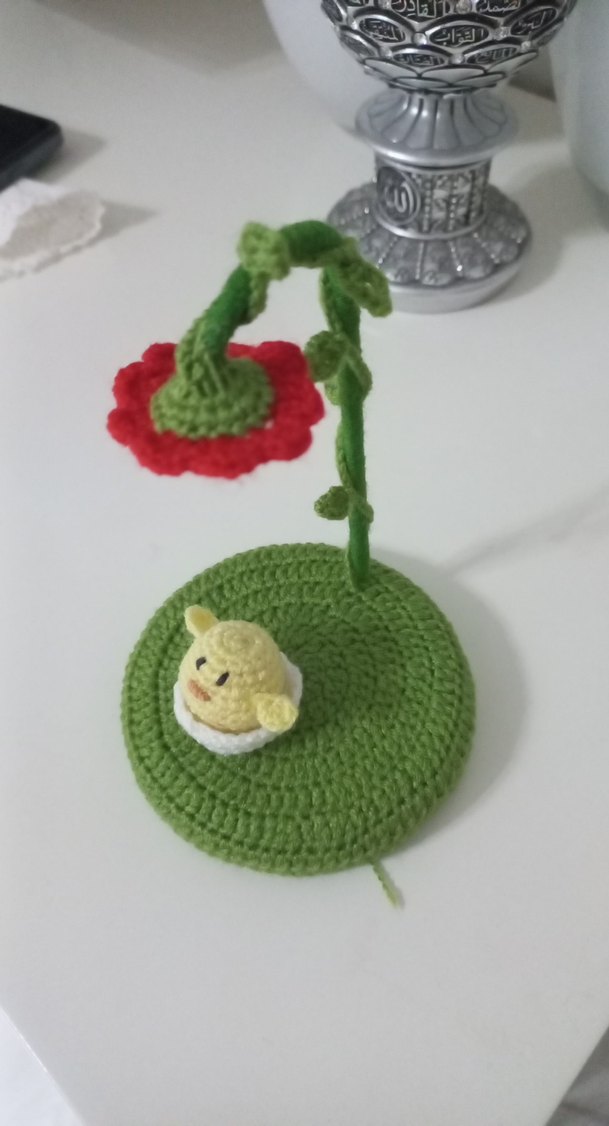 Renkli Yeşil Örgü Peluş Oyuncak - Görsel 2