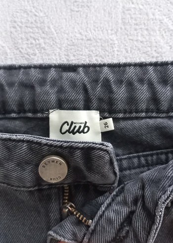 Gri Düğmeli Kadın Kot Pantolon - Görsel 2