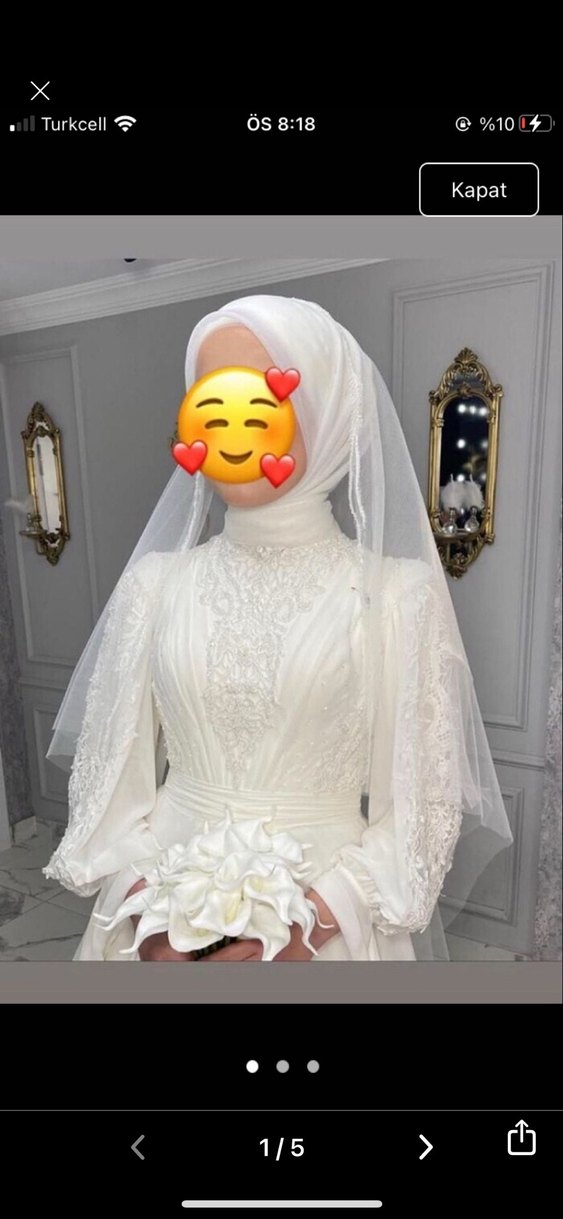 Klasik Straplez Beyaz Uzun Gelinlik - Görsel 3