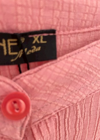 Pembe Uzun Kollu Düğmeli Hamile Tuniği - Görsel 4