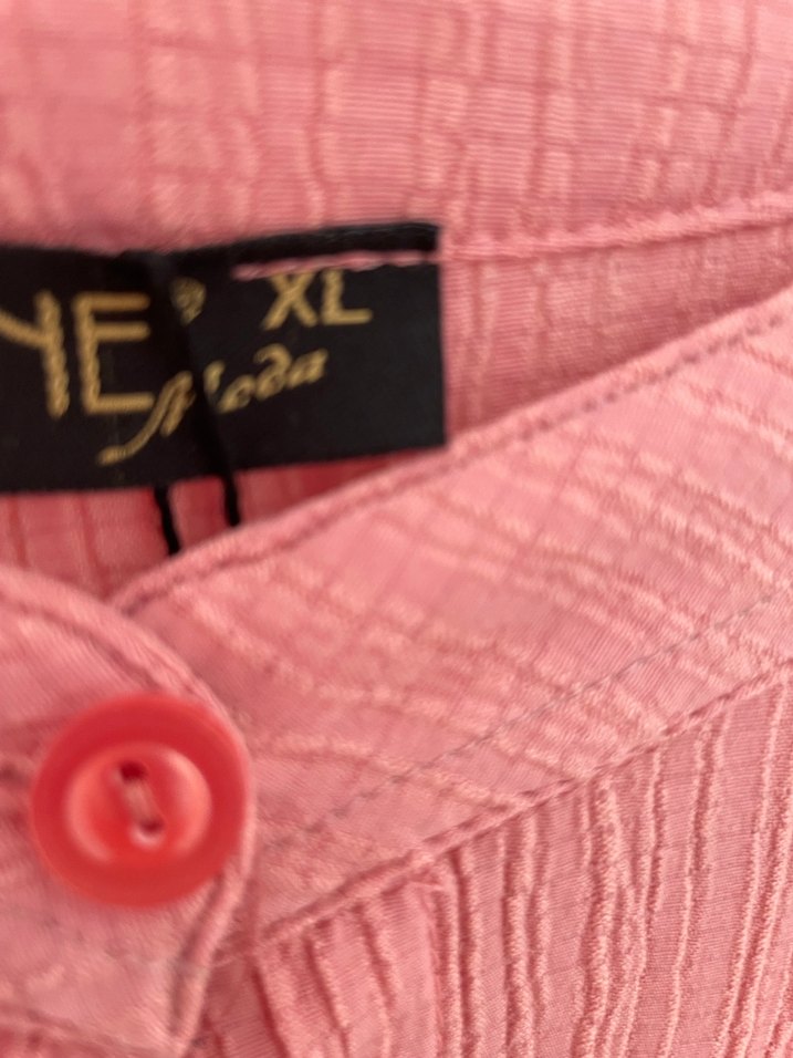 Pembe Uzun Kollu Düğmeli Hamile Tuniği - Görsel 4