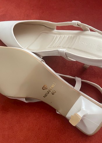 Beyaz Stiletto Topuklu Kadın Abiye Ayakkabı - Görsel 4