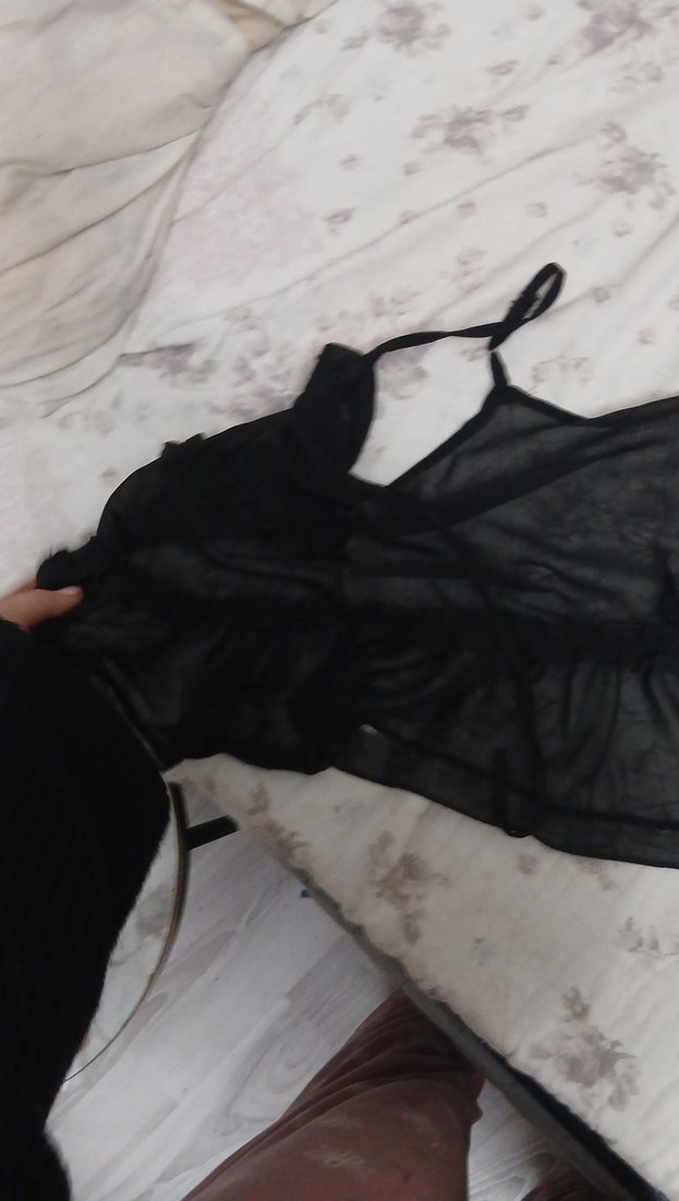 Siyah Gotik Fırfırlı Midi Büstiyer - Görsel 3